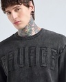 Shop Men's Black Typography Oversized Acid Wash Sweater
