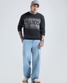 Shop Men's Black Typography Oversized Acid Wash Sweater