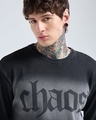 Shop Men's Black Typography Oversized Acid Wash Sweater