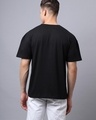 Shop Men's Black Typography Oversized T-shirt-Full