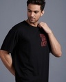 Shop Men's Black Typography T-shirt-Full