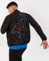 Shop Men's Black Typography Performance Jacket-Front