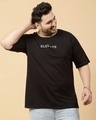 Shop Men's Black Typography Plus Size T-shirt-Front