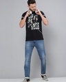 Shop Men's Black Typography Slim Fit T-shirt-Full