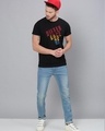Shop Men's Black Typography Slim Fit T-shirt-Full
