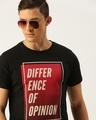 Shop Men's Black Typography Slim Fit T-shirt-Front