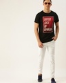 Shop Men's Black Typography Slim Fit T-shirt-Full