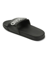 Shop Men's Black Typography Velcro Sliders-Full