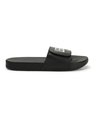 Shop Men's Black Typography Velcro Sliders