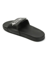 Shop Men's Black Typography Velcro Sliders-Full