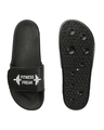 Shop Men's Black Typography Velcro Sliders