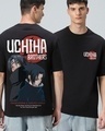 Shop Men's Black Uchiha Brothers Graphic Printed Oversized T-shirt-Front