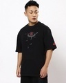 Shop Men's Black Uchiha's Nightmare Graphic Printed Oversized T-shirt-Design