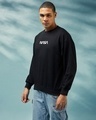 Shop Men's Black Universal Astro Graphic Printed Oversized Sweatshirt-Full