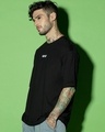 Shop Men's Black Universal Astro Graphic Printed Oversized T-shirt-Full