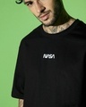 Shop Men's Black Universal Astro Graphic Printed Oversized T-shirt