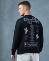 Shop Men's Black Utopia Graphic Printed Oversized Sweatshirt-Front