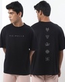 Shop Men's Black Valhalla Graphic Printed Oversized T-shirt-Front