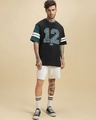 Shop Men's Black Varsity 12 Typography Oversized T-shirt