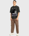 Shop Men's Black Venom Graphic Printed Oversized Acid Wash T-shirt