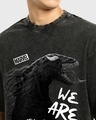 Shop Men's Black Venom Graphic Printed Oversized Acid Wash T-shirt