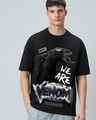 Shop Men's Black Venom Graphic Printed Oversized T-shirt-Front