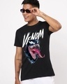 Shop Men's Black Venom Scream Graphic Printed T-shirt-Front