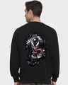 Shop Men's Black Venom Street Graphic Printed Oversized Sweatshirt