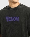 Shop Men's Black Venomized Graphic Printed Oversized Acid Wash T-shirt