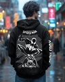 Shop Men's Black Venomized Graphic Printed Oversized Hoodies-Front