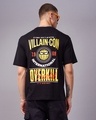 Shop Men's Black Villan-Con Typography Oversized T-shirt-Design