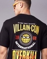 Shop Men's Black Villan-Con Typography Oversized T-shirt