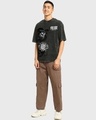 Shop Men's Black Wabsisabi Graphic Printed Oversized Acid Wash T-shirt
