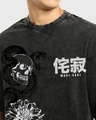 Shop Men's Black Wabsisabi Graphic Printed Oversized Acid Wash T-shirt