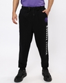 Shop Men's Black Wakanda Forever Typography Relaxed Fit Joggers-Front