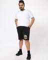 Shop Men's Black Wake Me Up Plus Size Lounge Shorts-Full