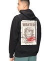 Shop Men's Black Wanted Criminal Graphic Printed Oversized Hoodies-Front