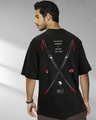 Shop Men's Black Warriors Graphic Printed Oversized T-shirt-Front