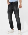 Shop Men's Black Washed Jeans-Front