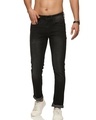 Shop Men's Black Washed Skinny Fit Jeans-Front