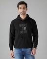 Shop Men's Black Where To Next Whatever Hoodie Sweatshirt-Front