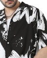Shop Men's Black & White Abstract Printed Relaxed Fit Shirt