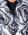 Shop Men's Black & White Abstract Printed Relaxed Fit Velvet Jacket