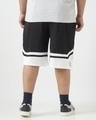 Shop Men's Black & White Akatsuki Typography Oversized Plus Size Varsity Shorts-Design