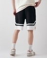 Shop Men's Black & White Akatsuki Typography Oversized Varsity Shorts