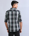 Shop Men's Black & White Corduroy Checked Slim Fit Shirt-Design