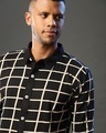 Shop Men's Black & White Checkered Regular Fit Shirt