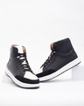 Shop Men's Black & White Color Block Sneakers-Front