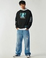 Shop Men's Black & White Avatar Graphic Printed Oversized Hoodies