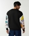 Shop Men's Black & White Graphic Printed Oversized Sweatshirt-Full